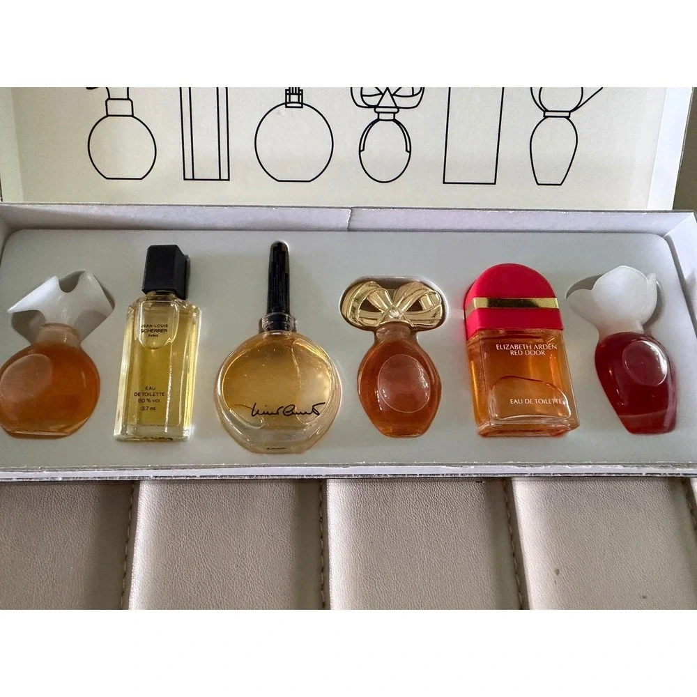 Vtg Mini Perfumes Gift Set 6pcs, Chloe, Scherrer,Red Door, White Diamonds & More